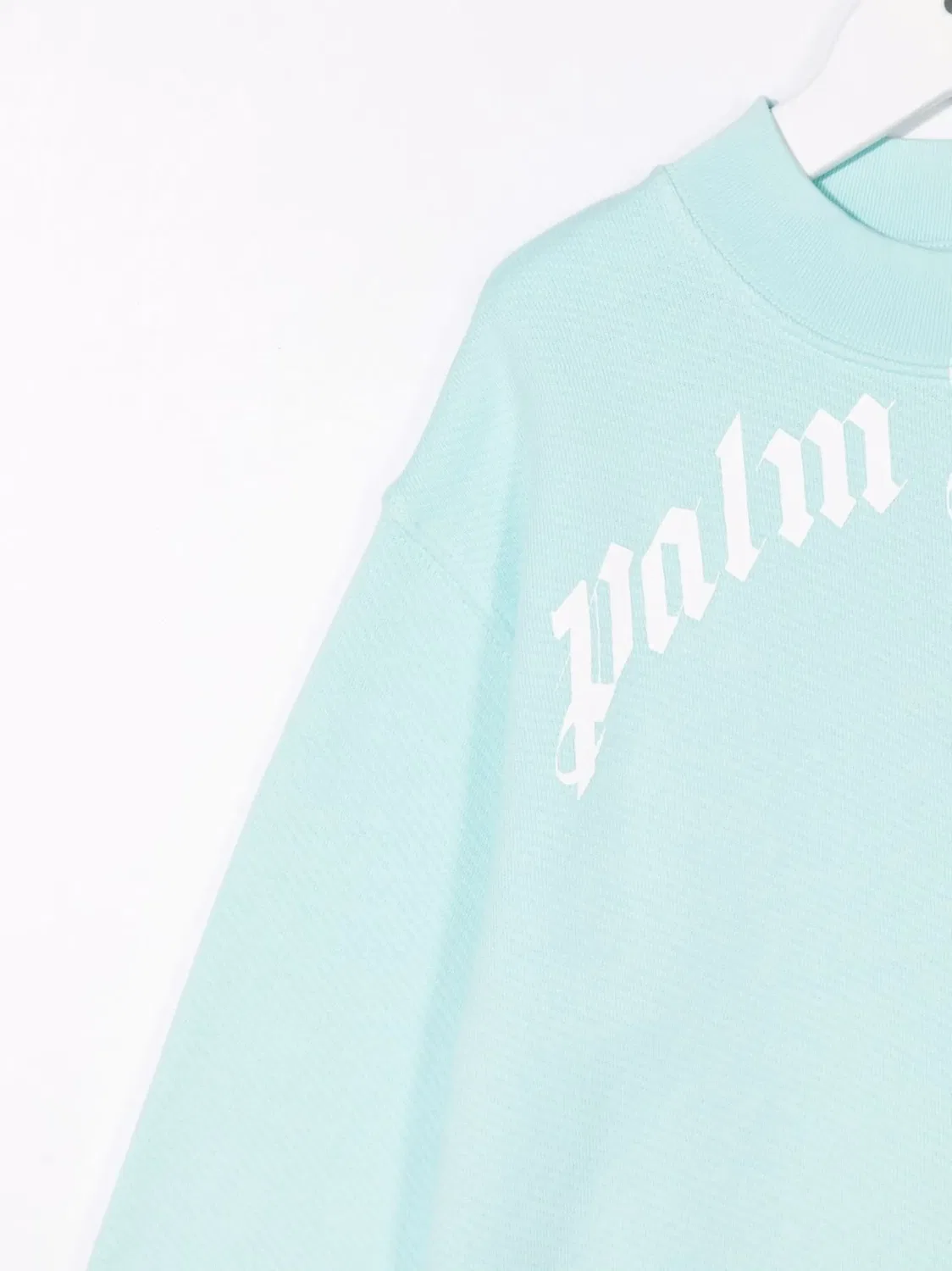 Palm Angels Свитшот с логотипом синий — фото 2