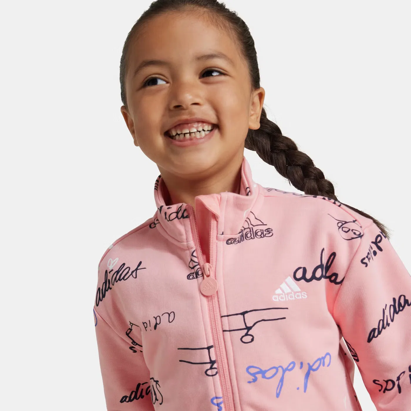Комплект детский с принтом Brand Love Adidas, розовый — фото 4
