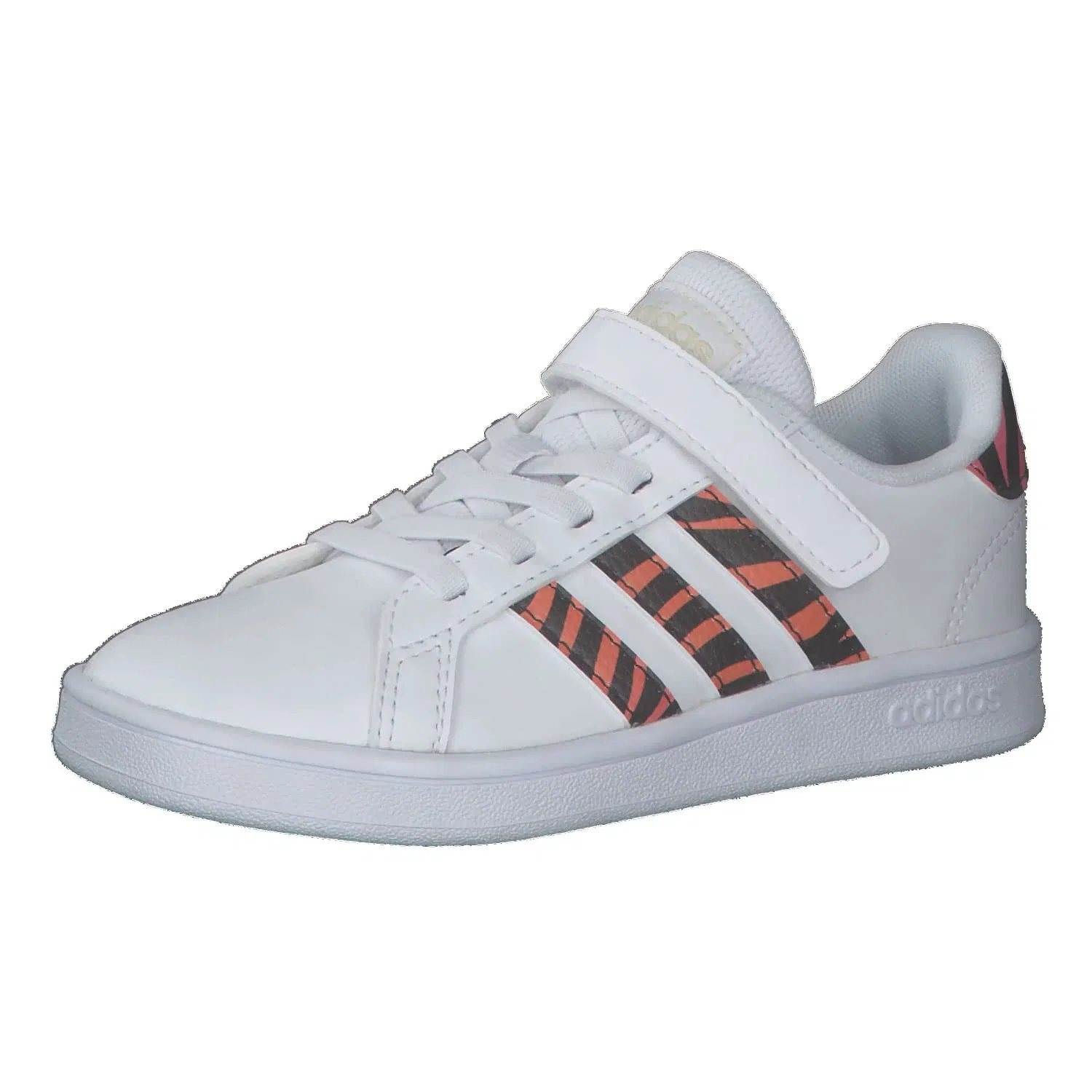 Детские кроссовки для мальчиков с принтом Grand Court El C Adidas, White Core Black Acid Red