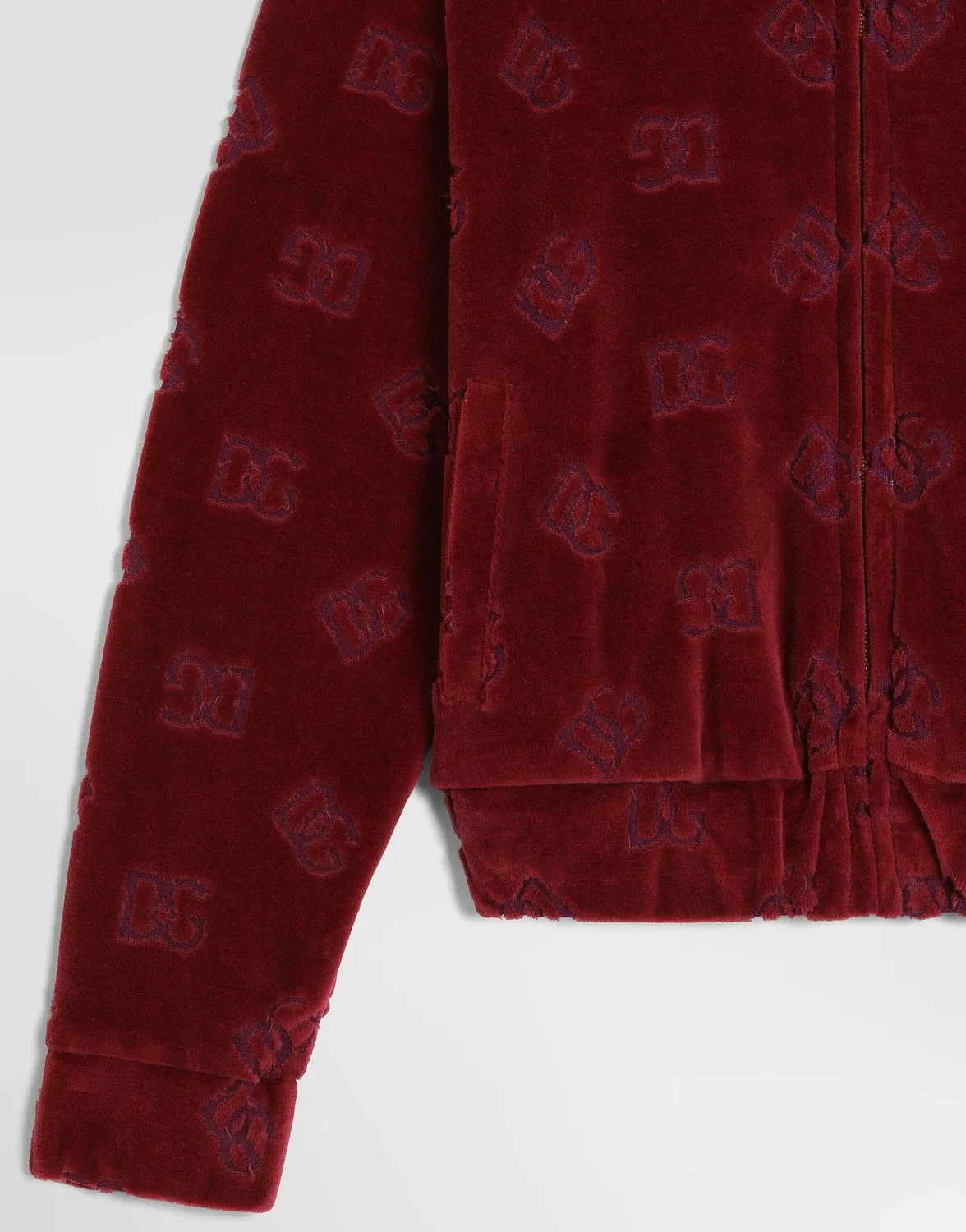 Свитшот из джерси с жаккардовым логотипом Dolce & Gabbana, красный — фото 3