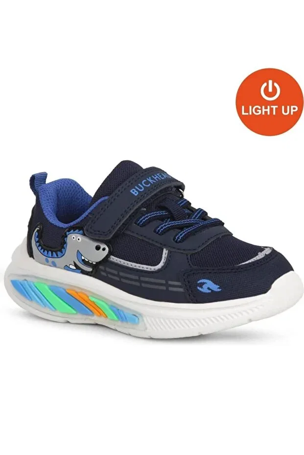 Детские туфли для мальчиков со светодиодами Rex Illuminated-Anatomical Buckhead, Navy Blue — фото 2