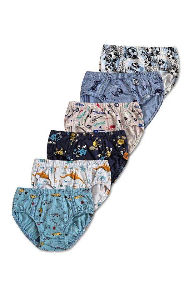 Детские трусы для мальчиков хлопковые комплект 6 штук Panfilia, Gray-Blue-Blue
