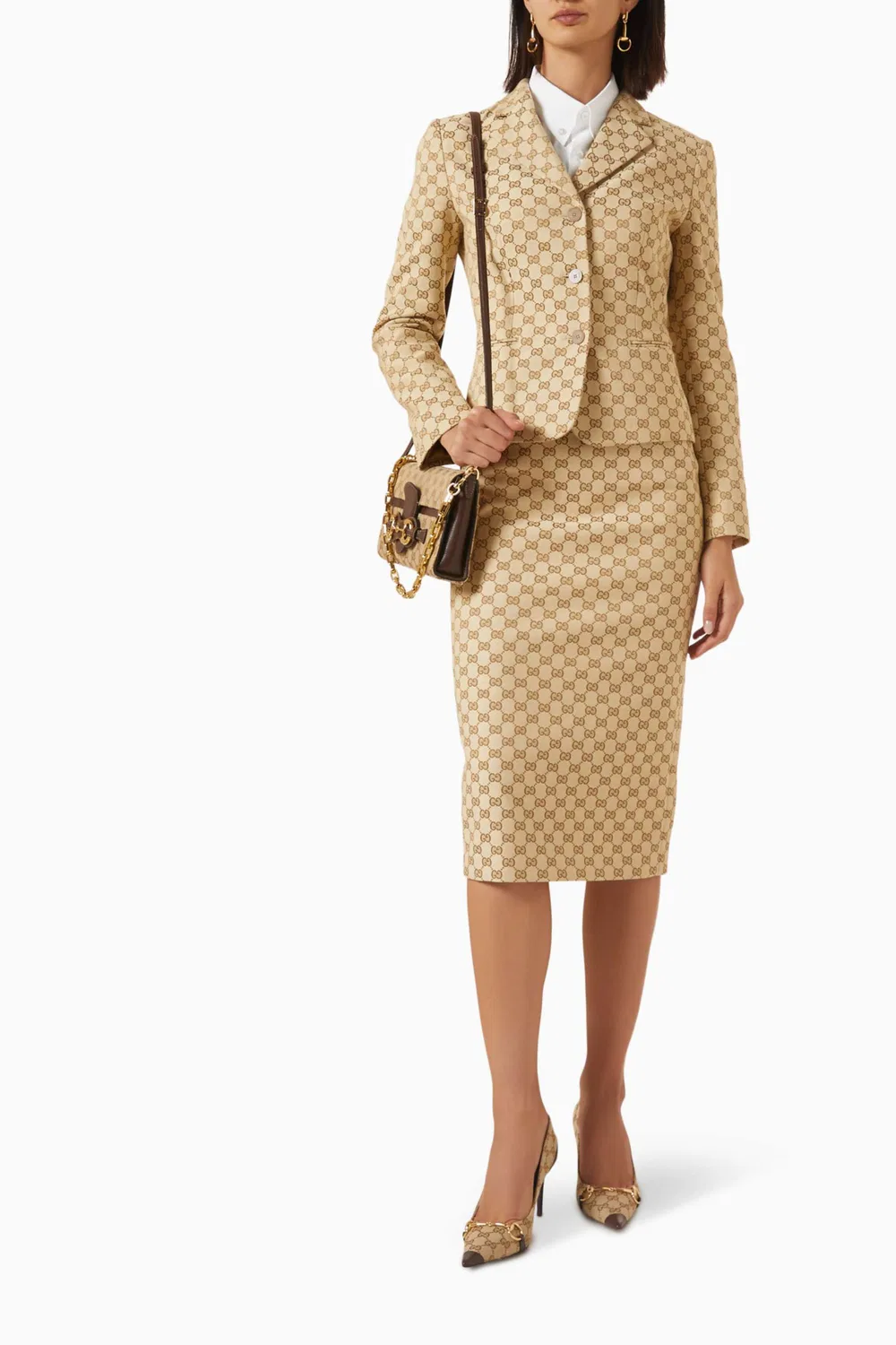 Юбка миди хлопковая GG Midi Skirt Gucci — фото 2