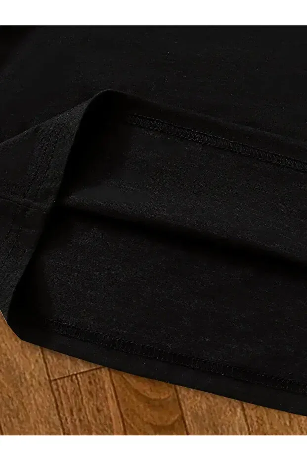 Детская футболка для девочек с принтом Strawberry printed Haha, Black — фото 4