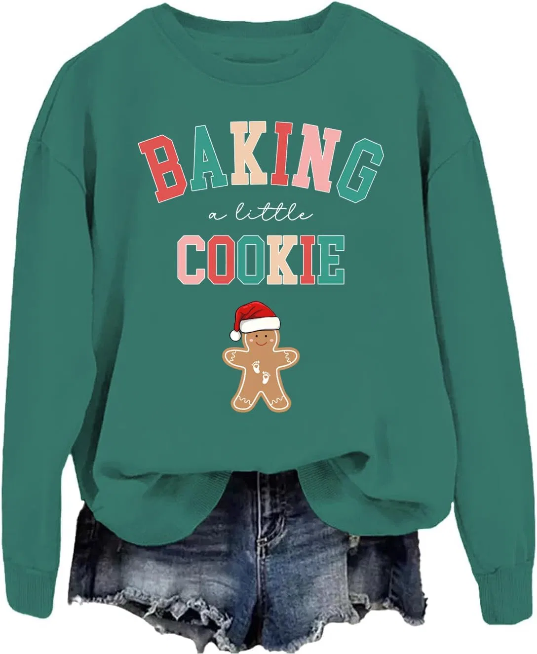 Женский свитшот с принтом Baking A Little Cookie, оранжевый — фото 4