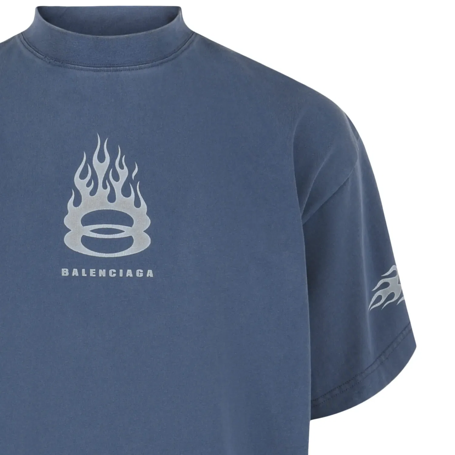 Футболка Balenciaga Burning Unity Oversized, синий — фото 3