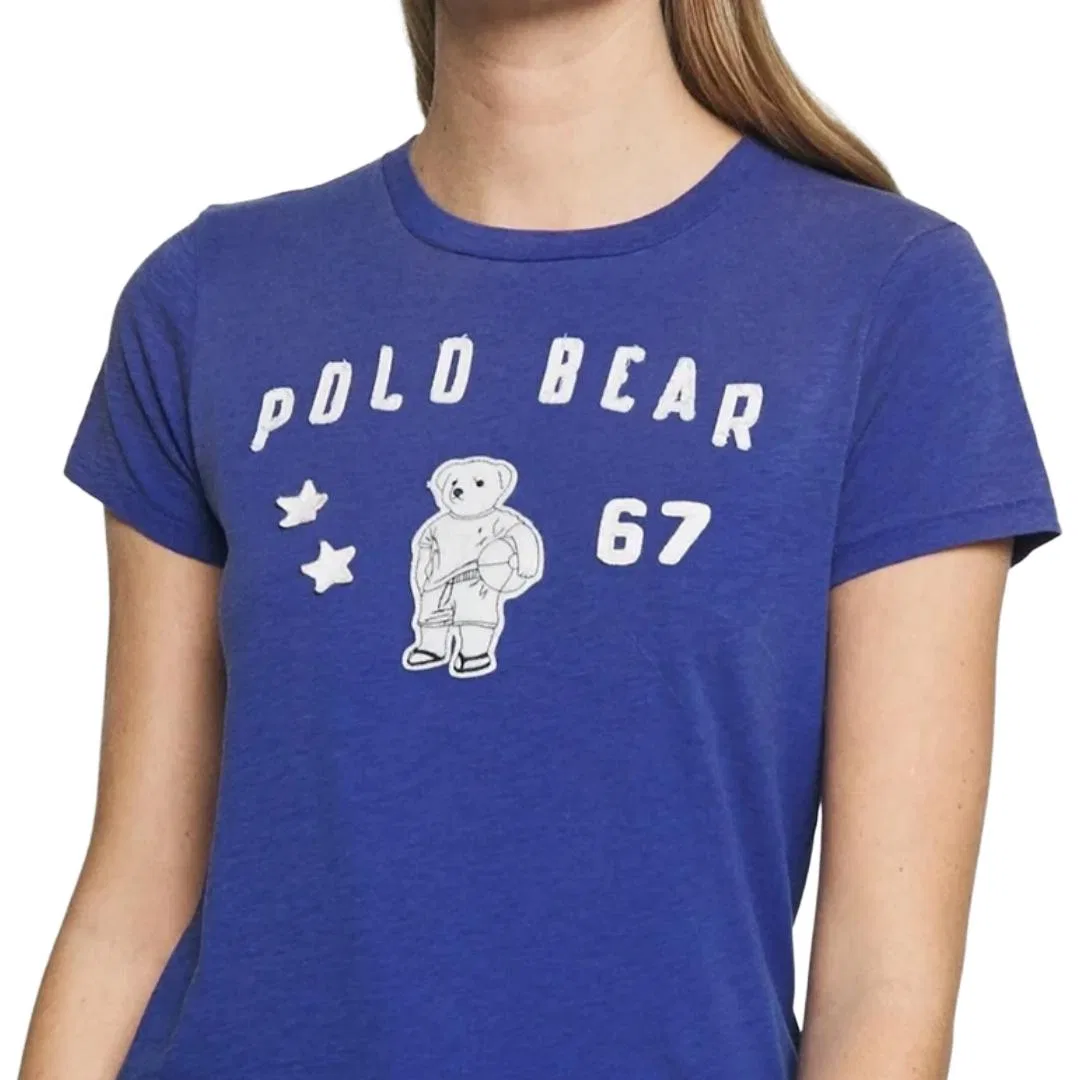 Женская футболка с принтом Polo Bear Blue Polo Ralph Lauren — фото 4