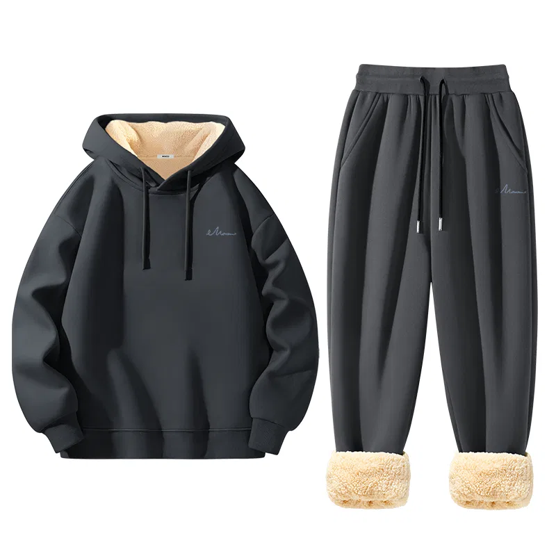 Детский комплект из свитшота и штанов Free-Style Chest Logo MINISO, Dark Gray