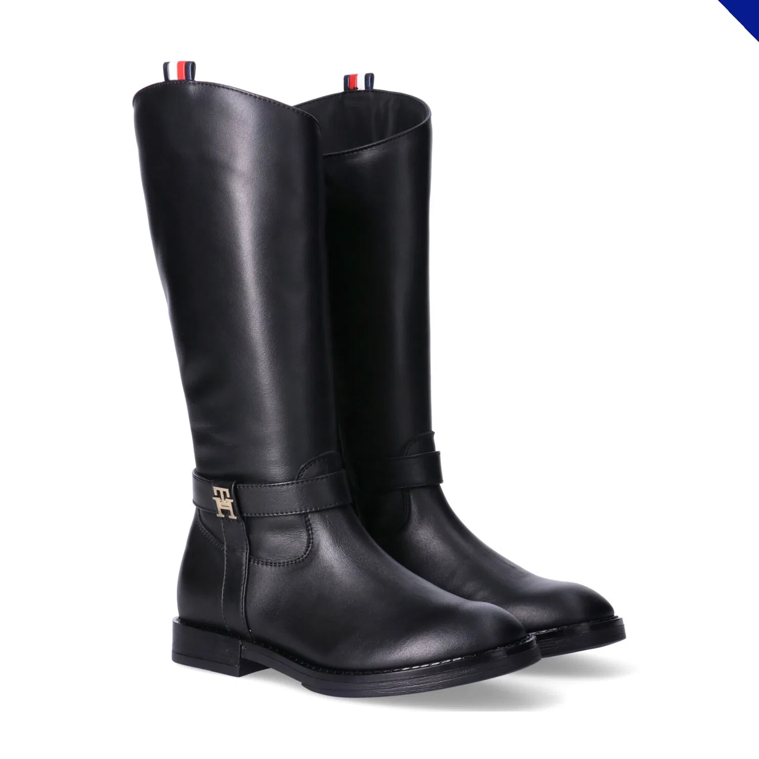 Детские кожаные сапоги с декоративными элементами Tommy Hilfiger, Black