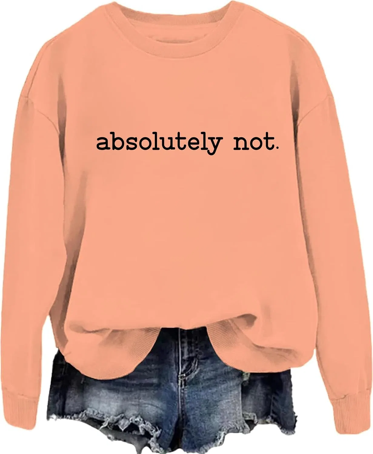 Женское худи с длинным рукавом Absolutely not, оранжевый
