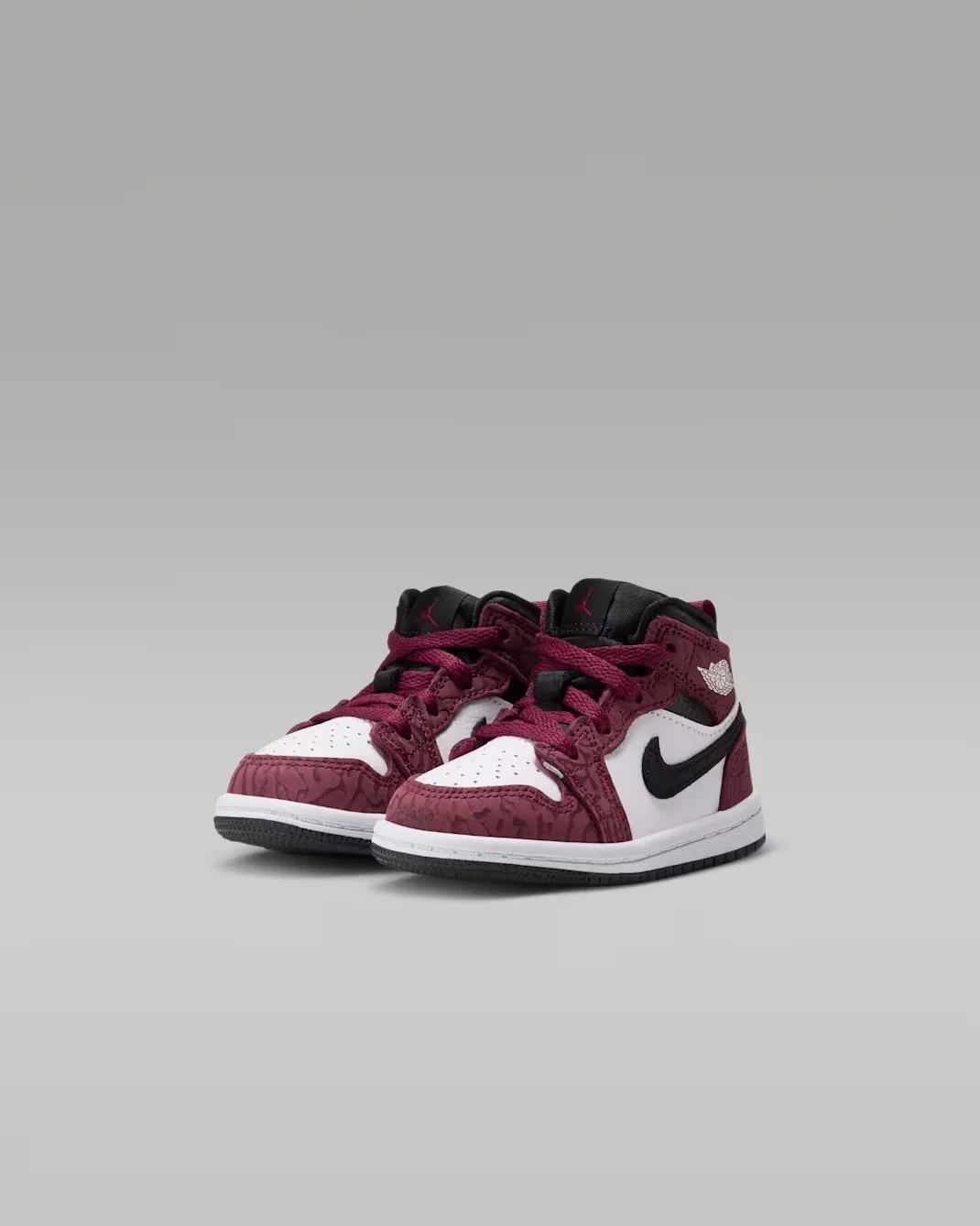 Кроссовки детские Nike Jordan 1 Mid SE, темно-красный/белый — фото 4