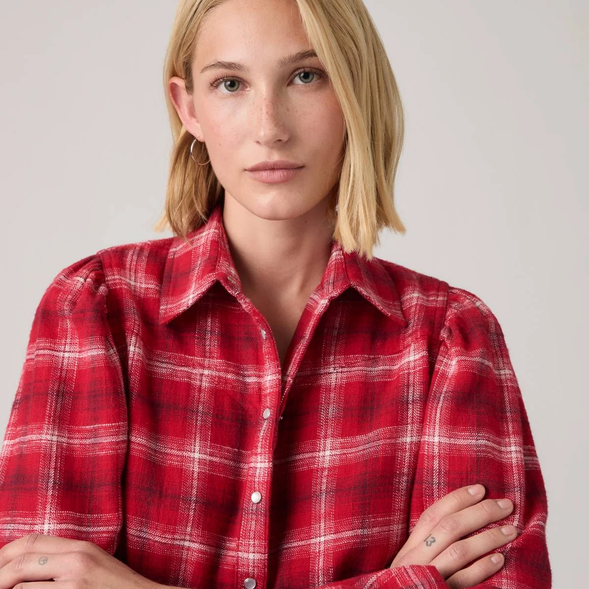 Рубашка в западном стиле Джуна на пуговицах Levi's, красный/белый — фото 2