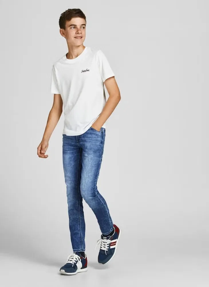 Джинсы прямого кроя для мальчиков JJIGLENN JJORIGINAL NA216 Jack & Jones Junior, синий деним — фото 3