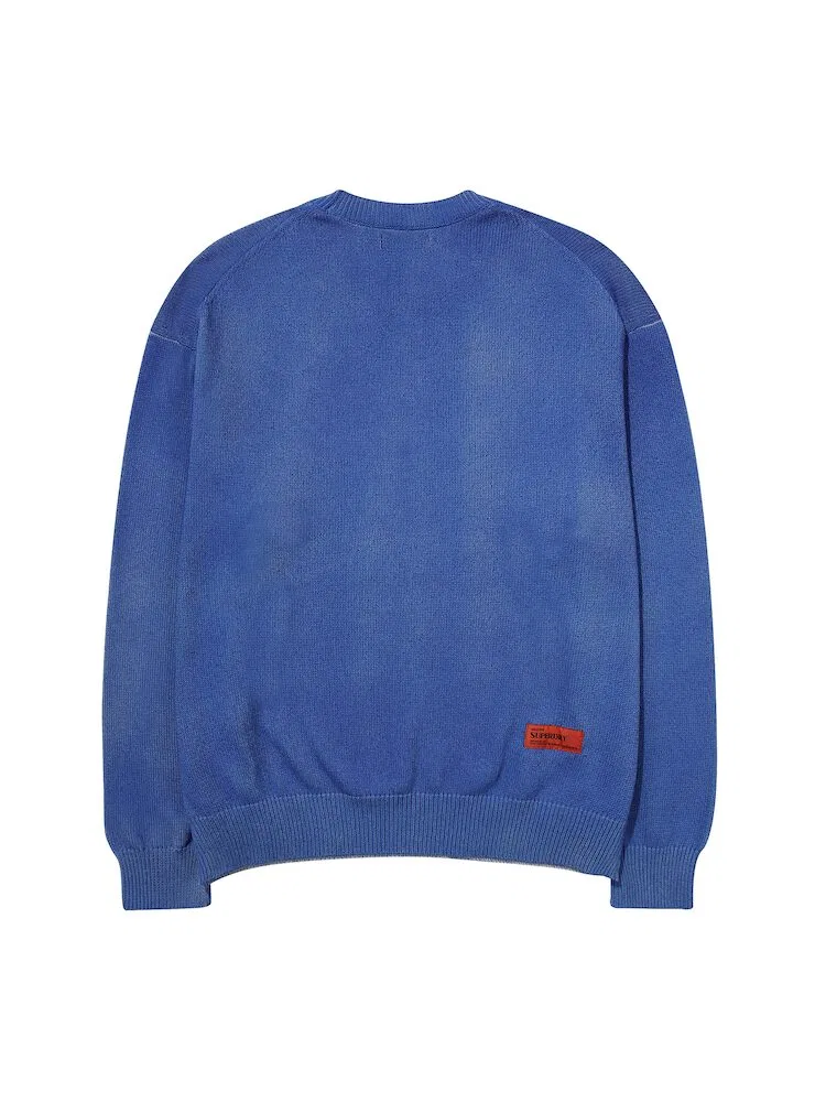Свитер хлопковый из мягкого трикотажа SUPERDRY, Dark Blue — фото 4
