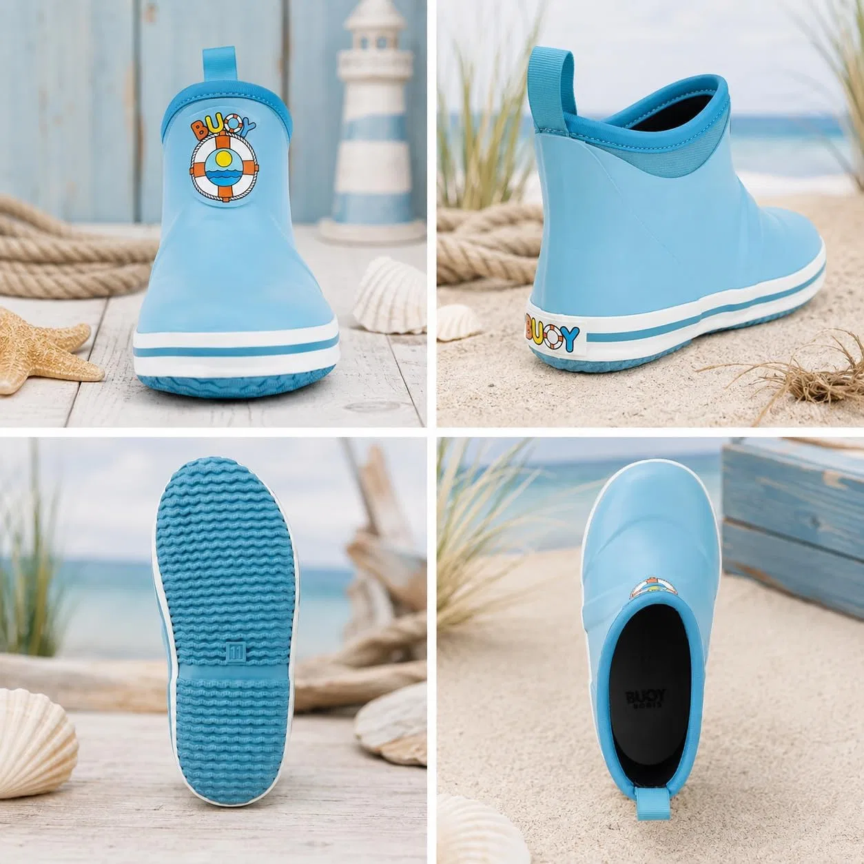 Детские резиновые сапоги для мальчиков и девочек Buoy Boots, Turquoise — фото 2