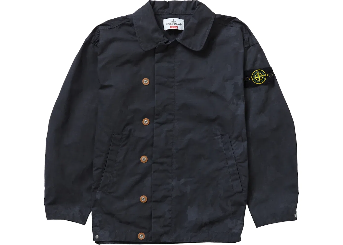 Мужская куртка с реактивным камуфляжным принтом Supreme Stone Island Jacket, Black