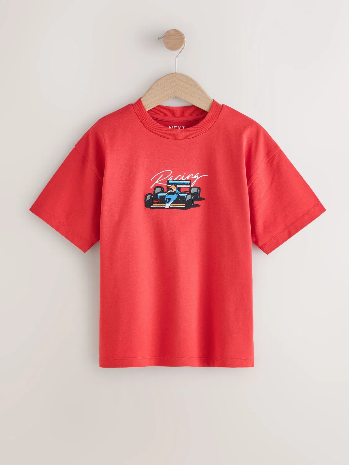 Футболка с графическим принтом Red Car Embroidery Next, красная
