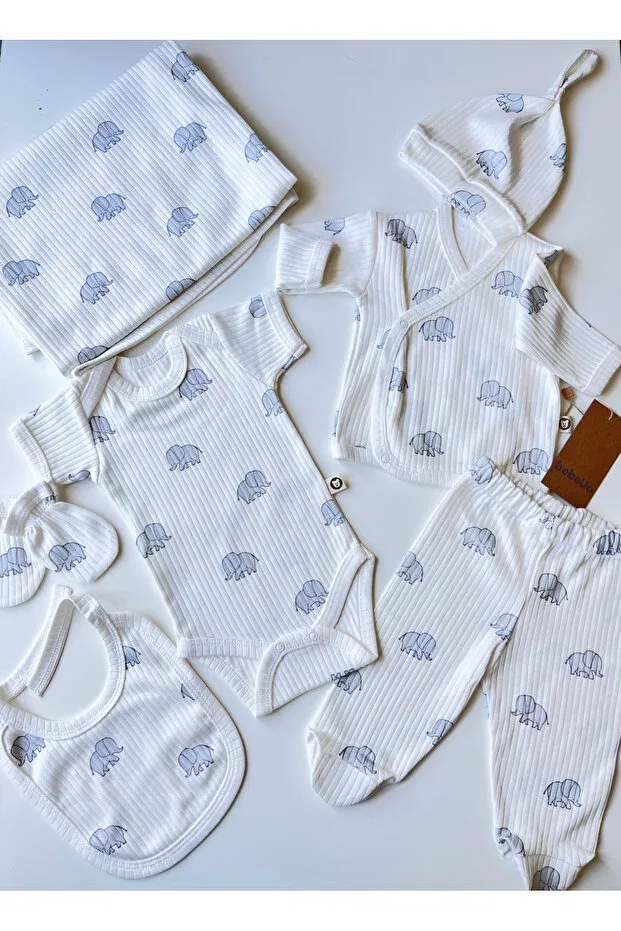Детский комплект для выписки с принтом Masalbaby, Gri