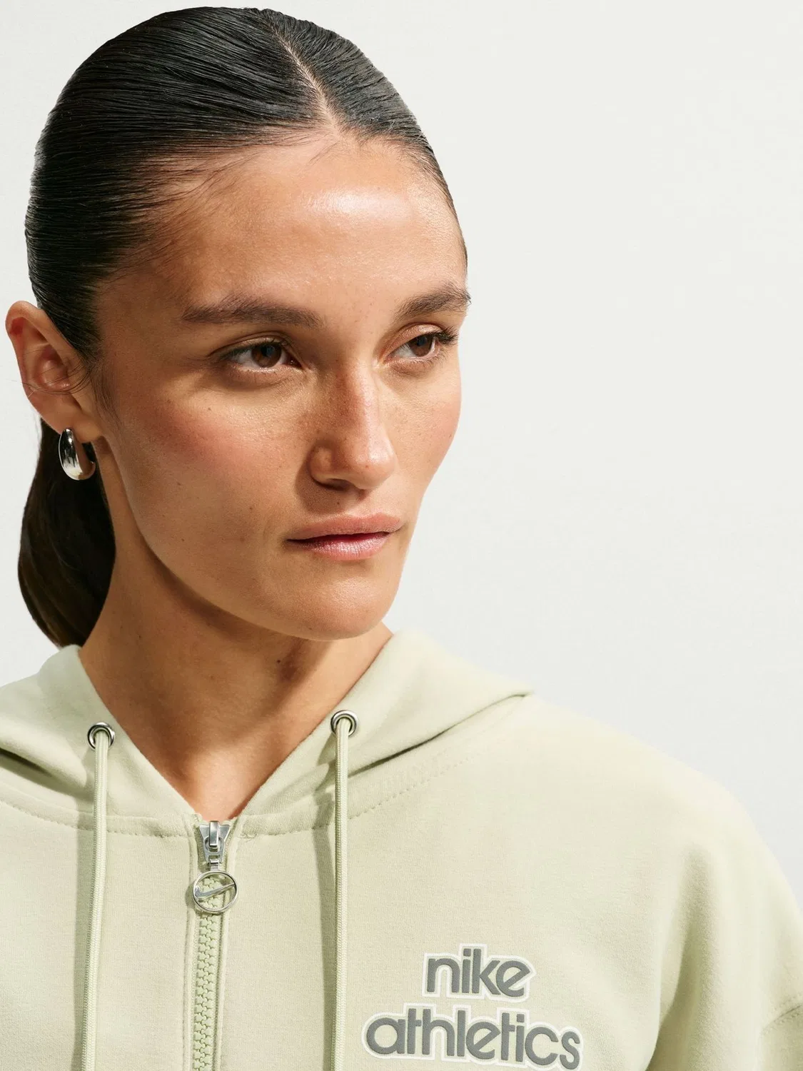 Толстовка на молнии, зеленая Nike — фото 4