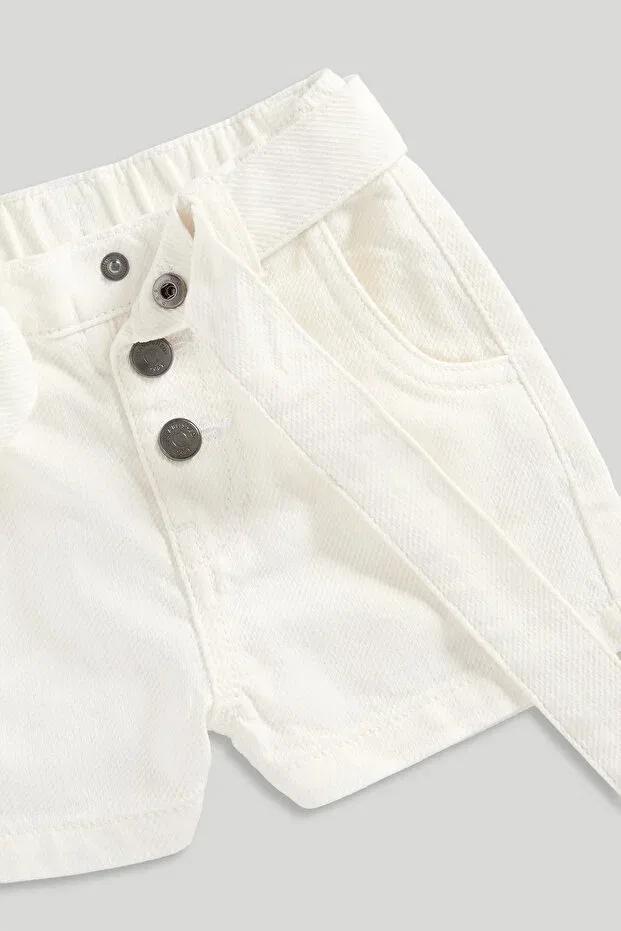 Детские шорты для девочек хлопковые Mothercare, White — фото 3