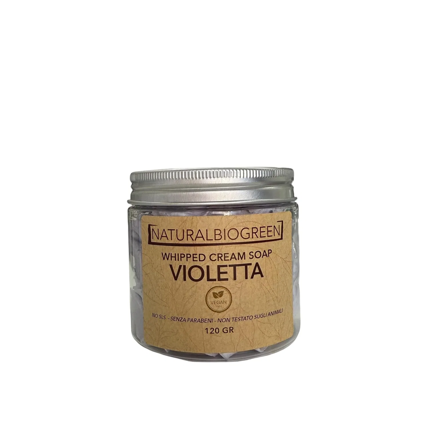 Взбитое кремовое мыло, фиалка, Naturalbiogreen, 120 г