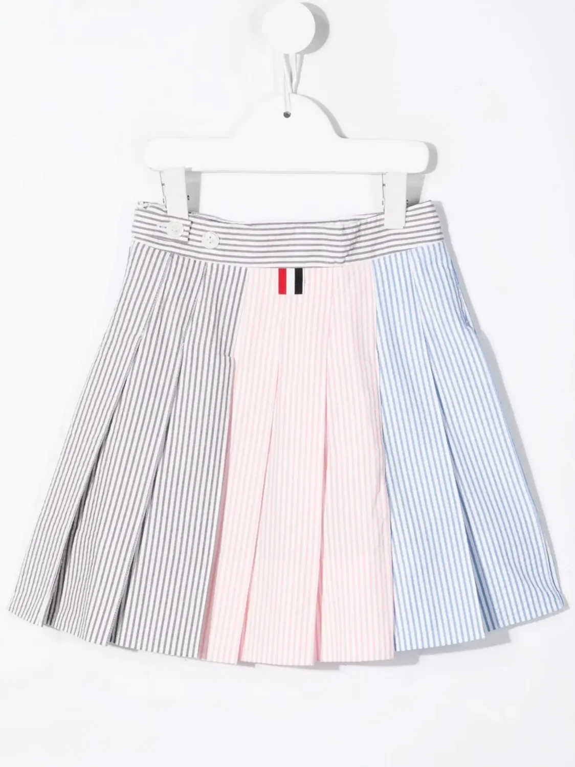 Плиссированная юбка мини Thom Browne Kids, серый — фото 2