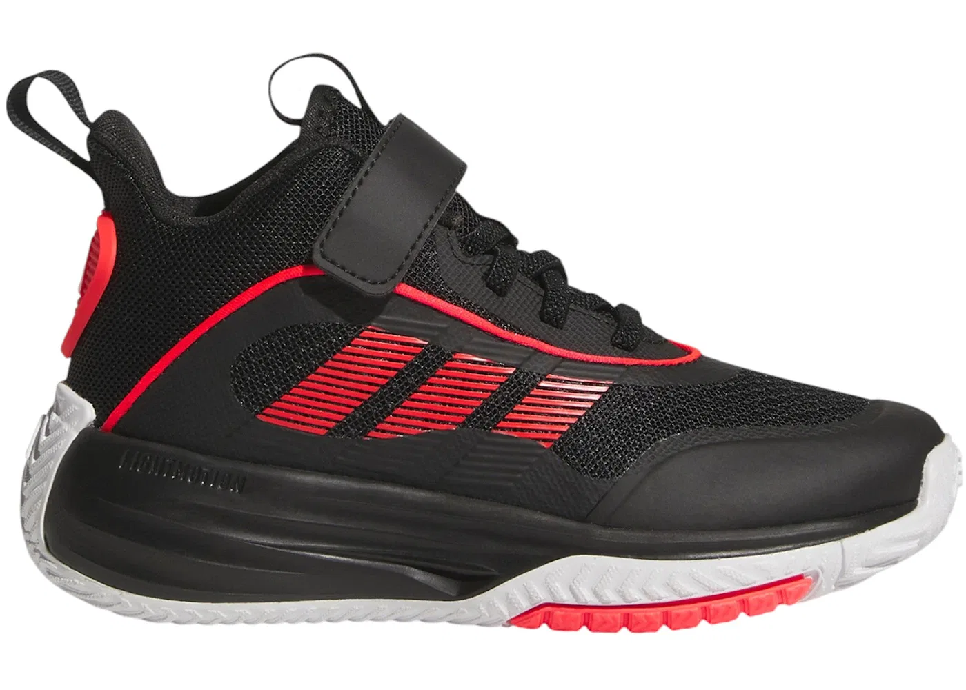 Детские кроссовки для мальчиков с шнуровкой Adidas Ownthegame 3.0, Core Black Lucid Red Cloud White