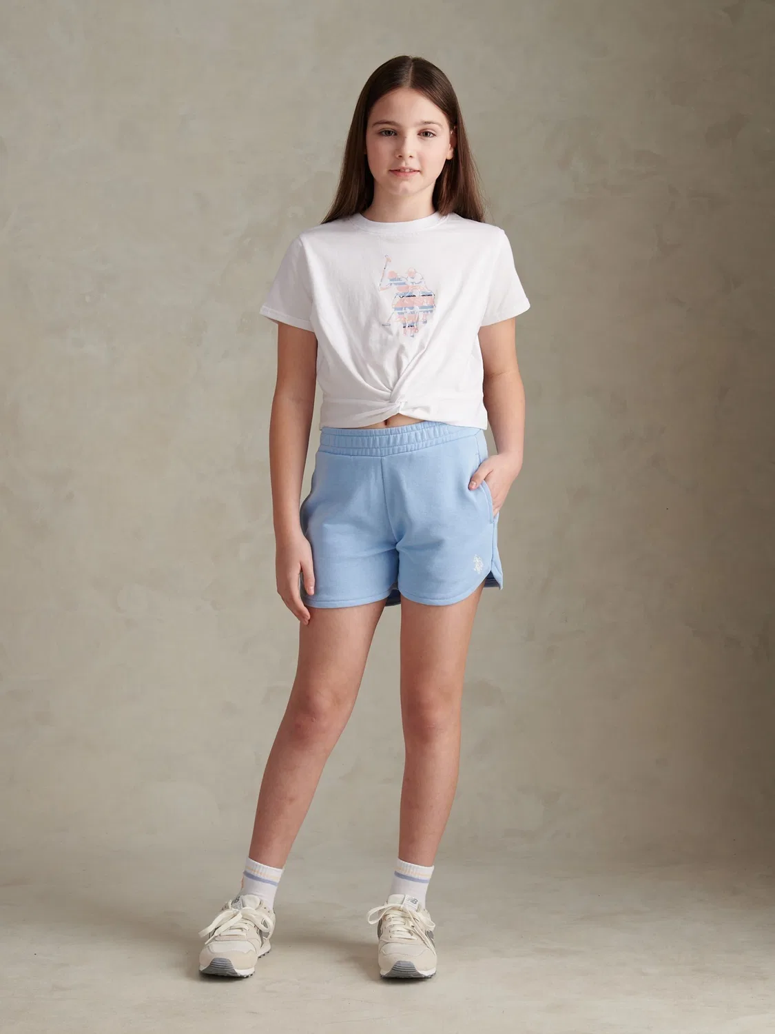 Комплект из футболки и шорт, с закрученным передом U.S. Polo Assn, синий