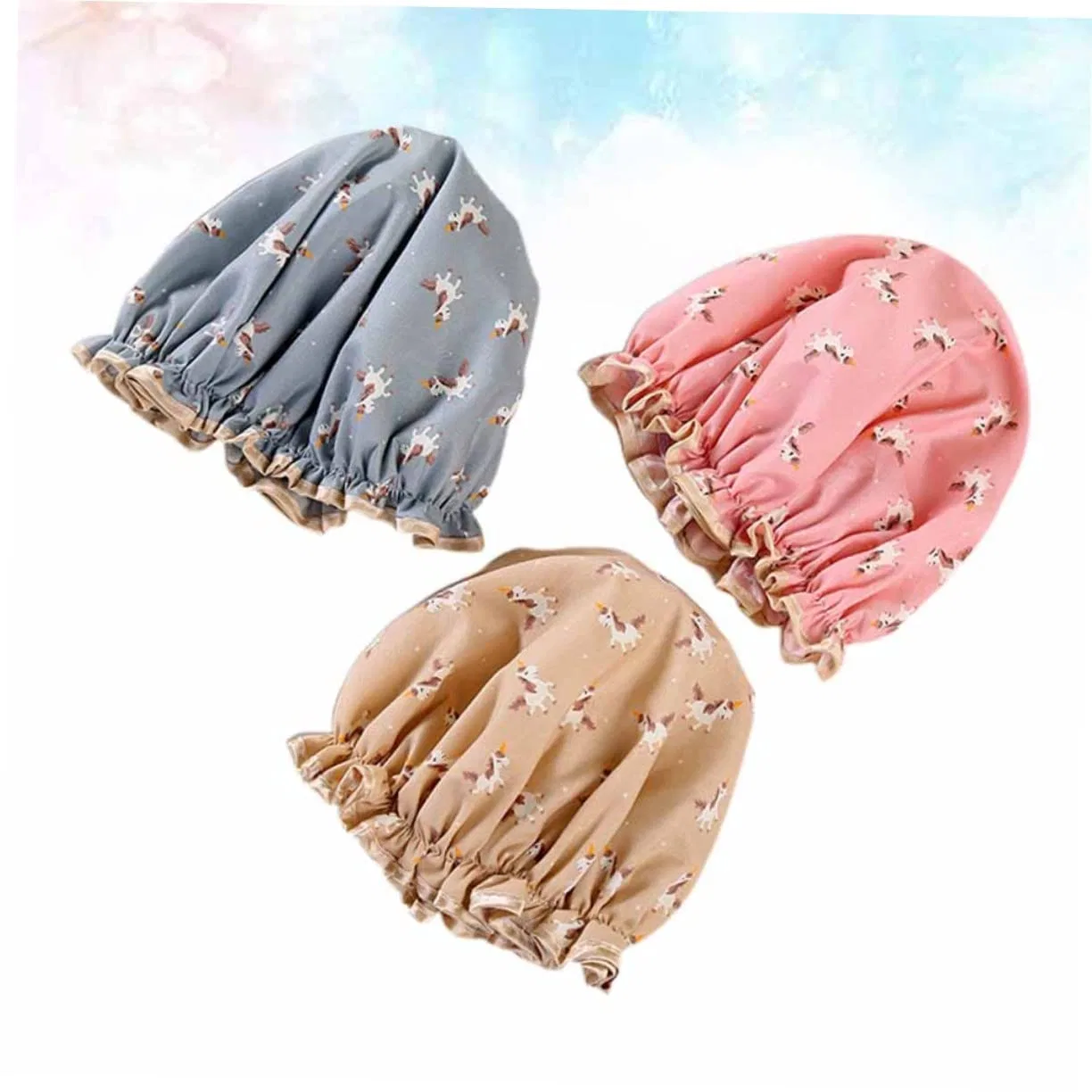 Шапочка для душа, 9 шт, Healvian, Cotton, 17x17x1.2 см, Pink, Grey, Khaki — фото 4