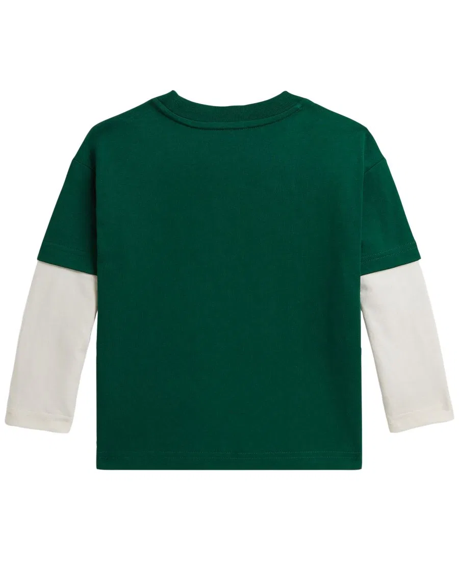 Футболка с длинным рукавом оверсайз с принтом Polo Ralph Lauren, Hunter Green — фото 2