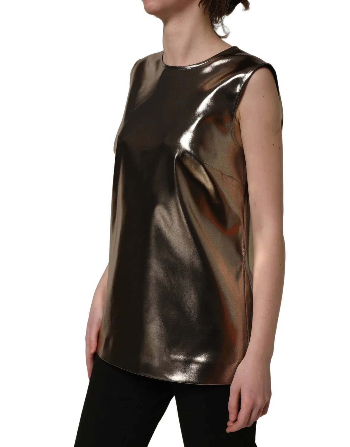 Женская майка без рукавов Metallic Bronze Roundneck Dolce & Gabbana, Bronze — фото 4