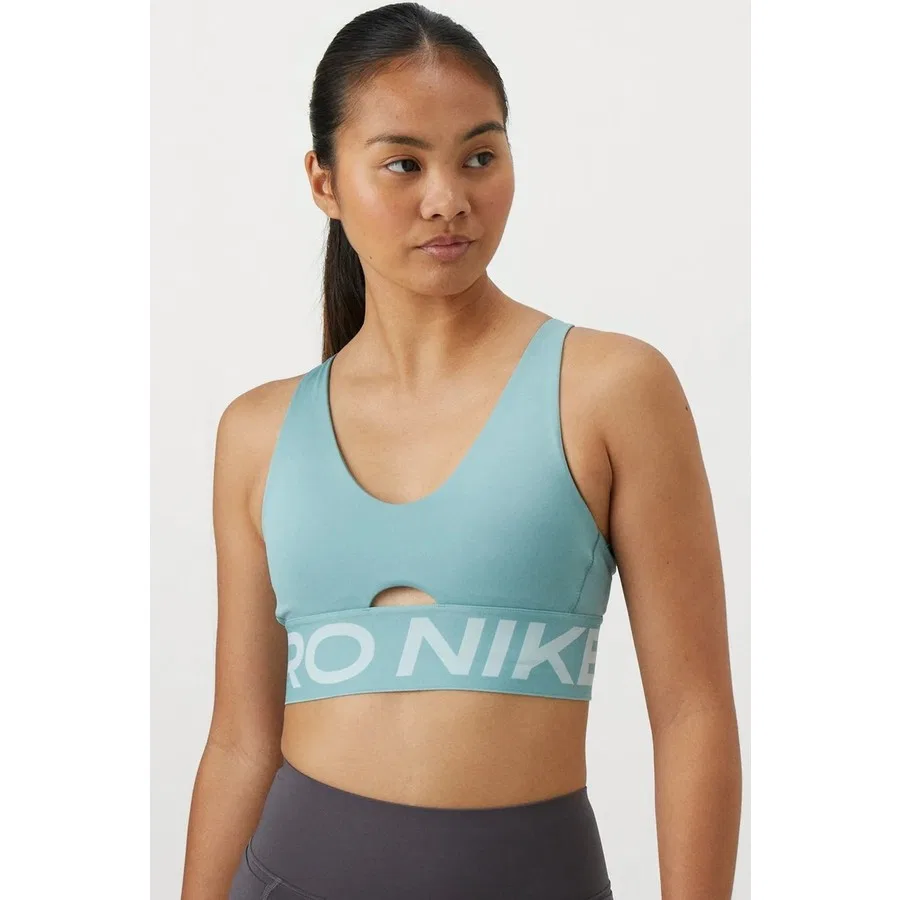 Спортивный бюстгальтер с V-образным вырезом Nike Pro Indy Plunge-Support Bra, Темно-синий