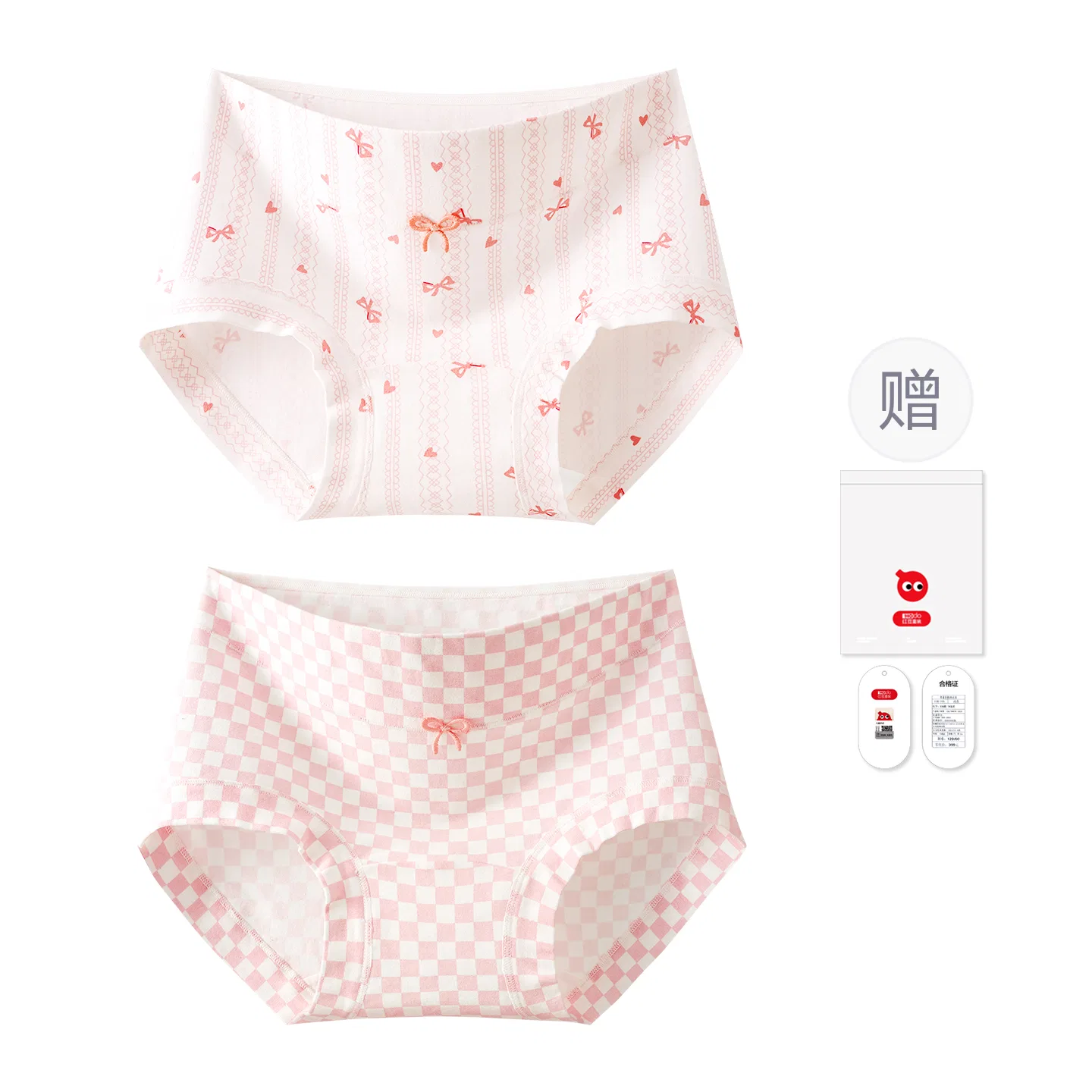 Детское белье для девочек хлопковое с принтом Red bean, Floral Print