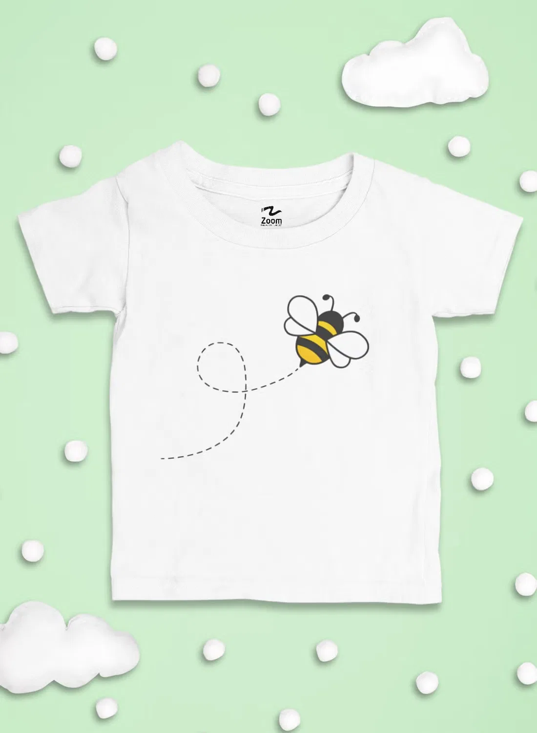 Футболка с принтом Bee trendy, Zoom, белый