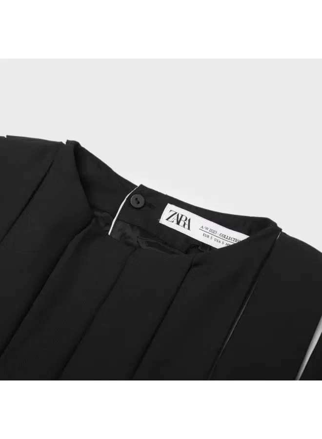 Платье с объемными плечами Zara, черный — фото 4