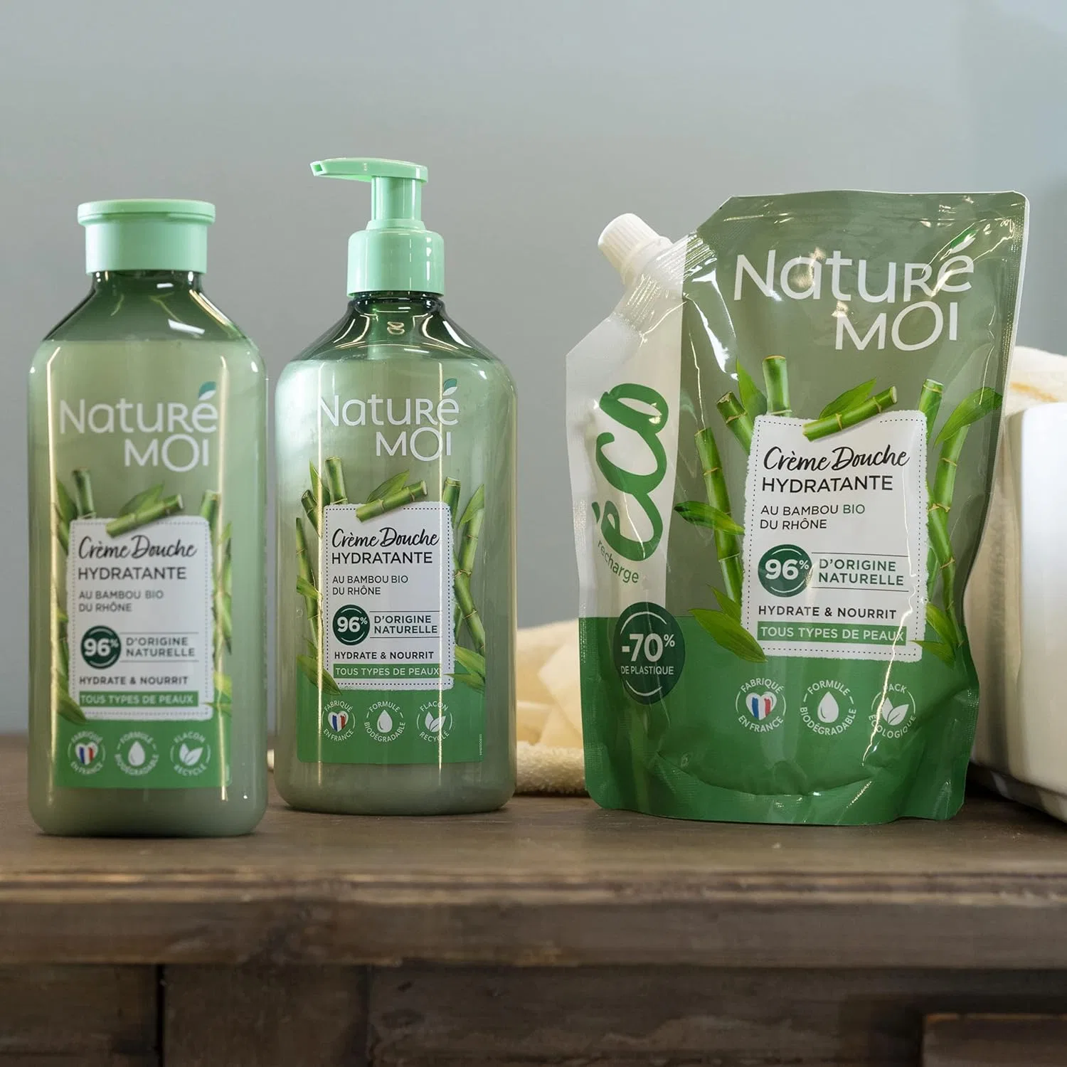 Гель для душа увлажняющий Eco-Refill Organic Bamboo Naturé moi, 500 мл — фото 3