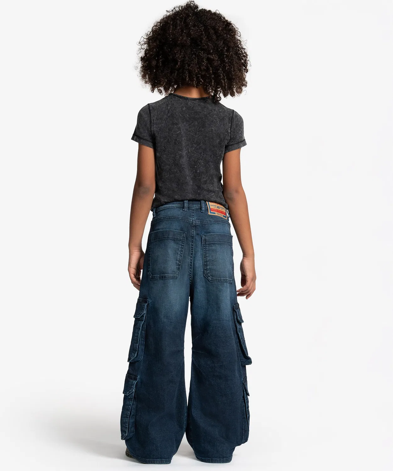 Детские джинсы прямого кроя с карманами Wide Fit DIESEL KIDS, Indigo Blue — фото 3