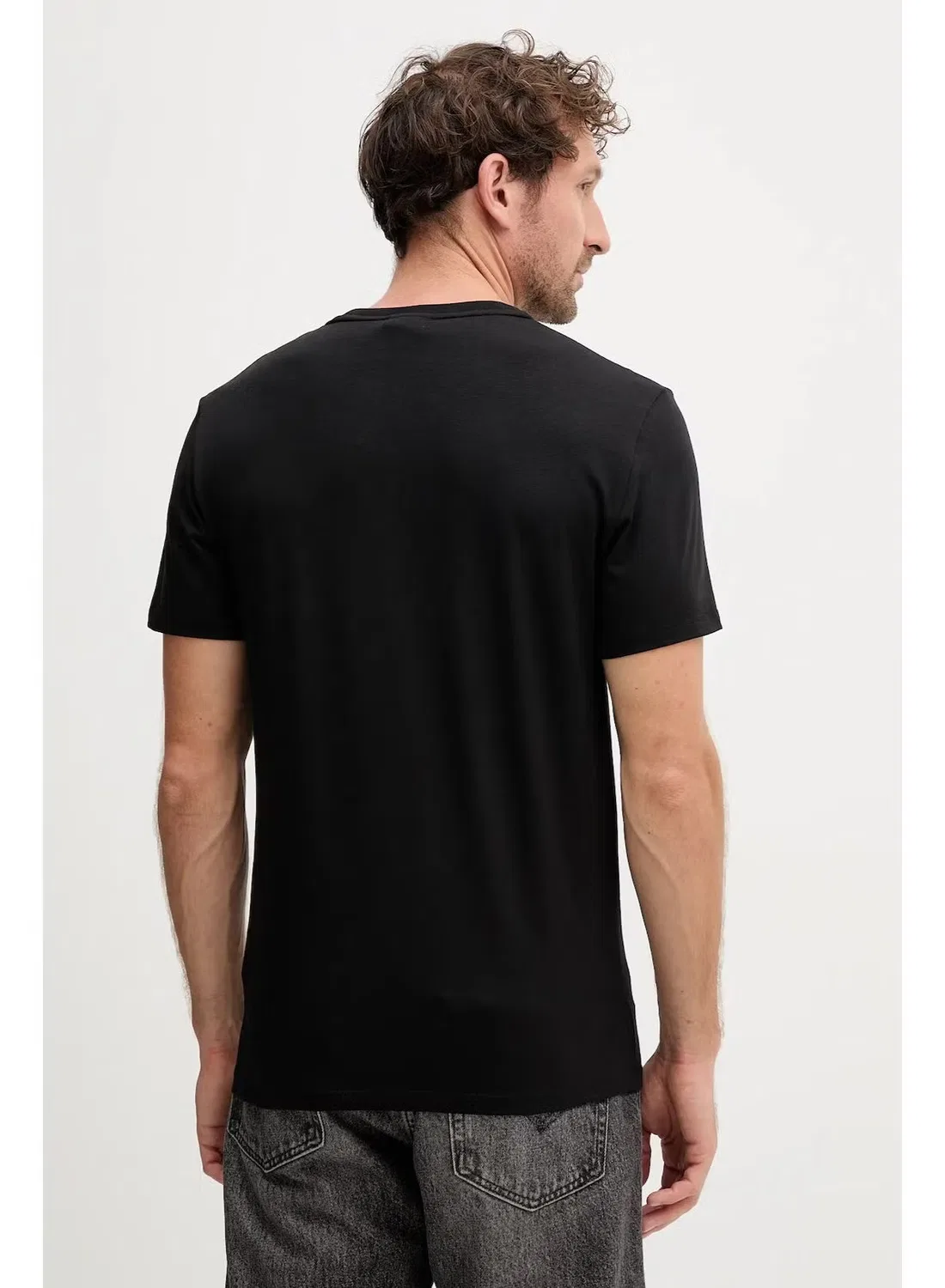 Футболка с принтом Slim Liquid Touch хлопковая Calvin Klein, черный — фото 2