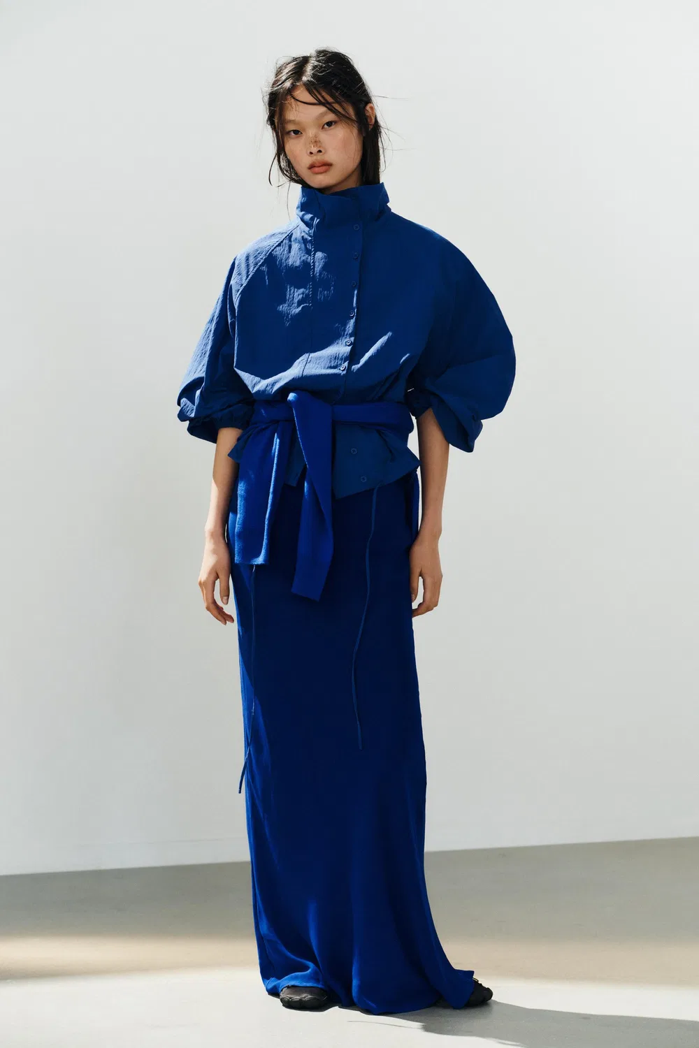 Куртка из технической ткани на пуговицах ZARA, Bluish
