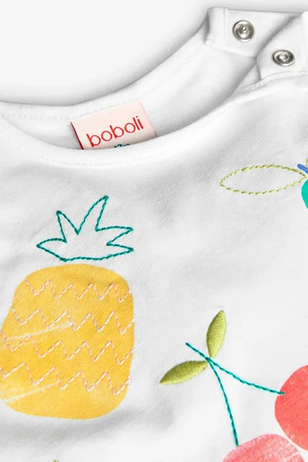 Детская футболка с принтом для девочек Berries Printed Boboli, Multicolor — фото 4