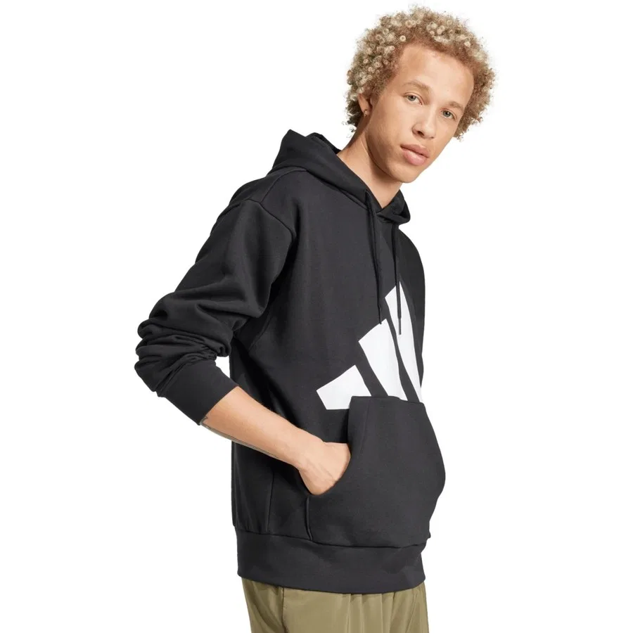 Мужской худи с капюшоном, свободный крой, модель M Bl Fl Hd, adidas, Черный — фото 2
