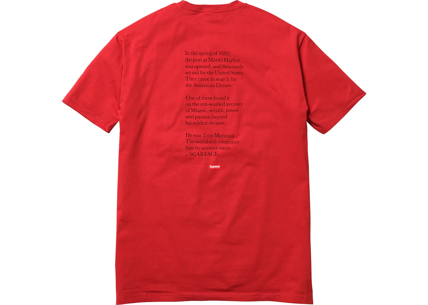 Мужская футболка с принтом Supreme Scarface Friend Tee, Red — фото 2