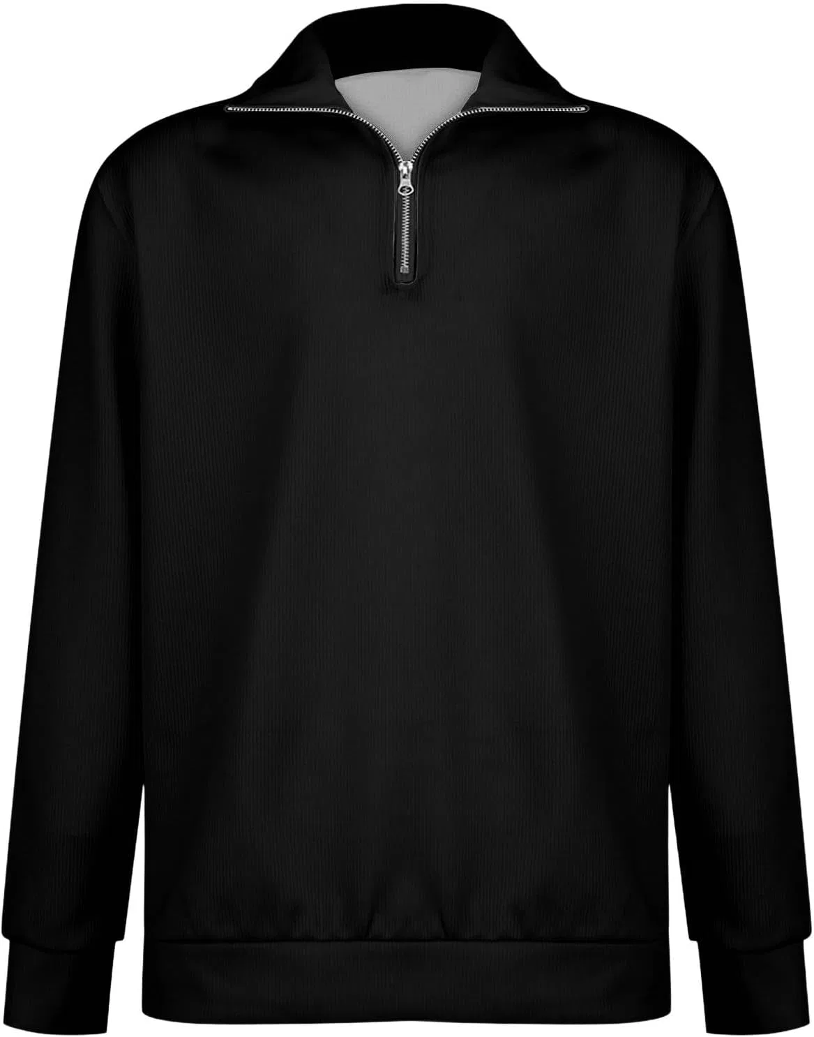 Мужская длинная футболка хенли с воротником Regular Fit, Black — фото 4