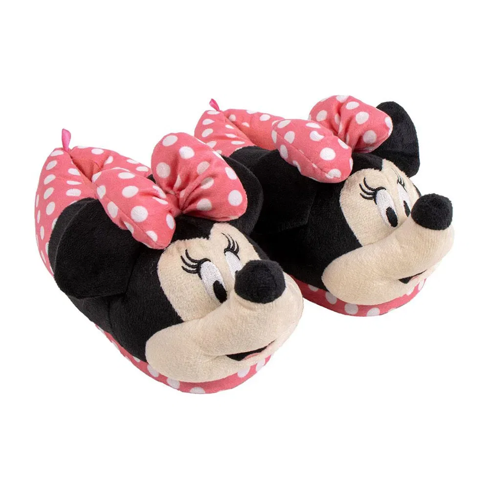 Детские тапочки для девочек с 3D-аппликацией Minnie Disney, Pink