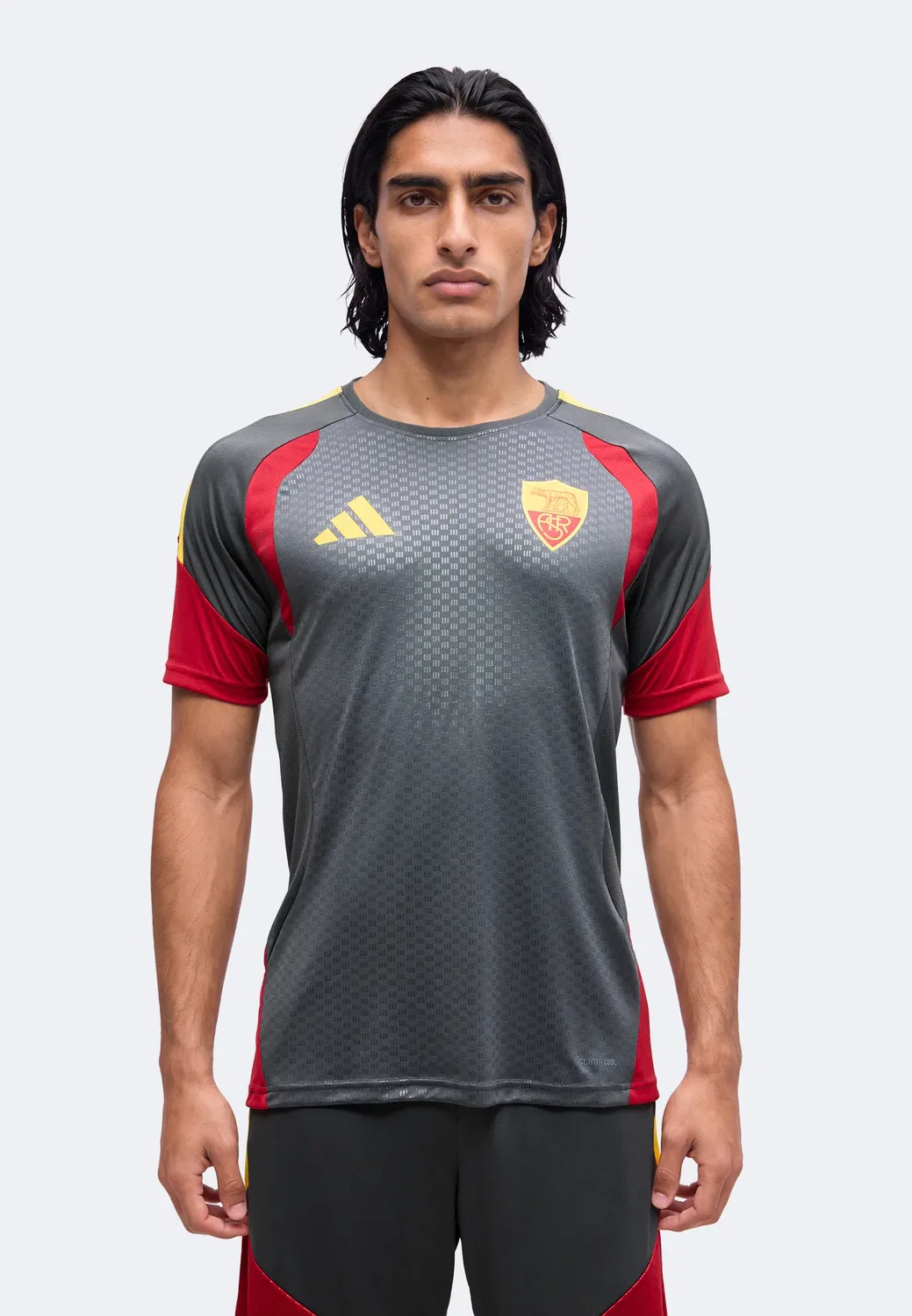 As Roma 26/27 tiro26 тренировка перед соревнованиями - клубная форма Adidas Performance, Grey Six/Team Victory Red