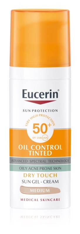 

Кремовый солнцезащитный гель SPF 50+ Eucerin Sun Oil Control Tinted