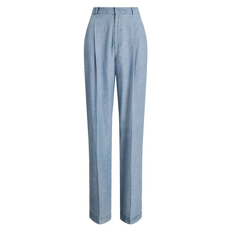 Брюки широкие хлопковые Polo Ralph Lauren, Chambray — фото 4
