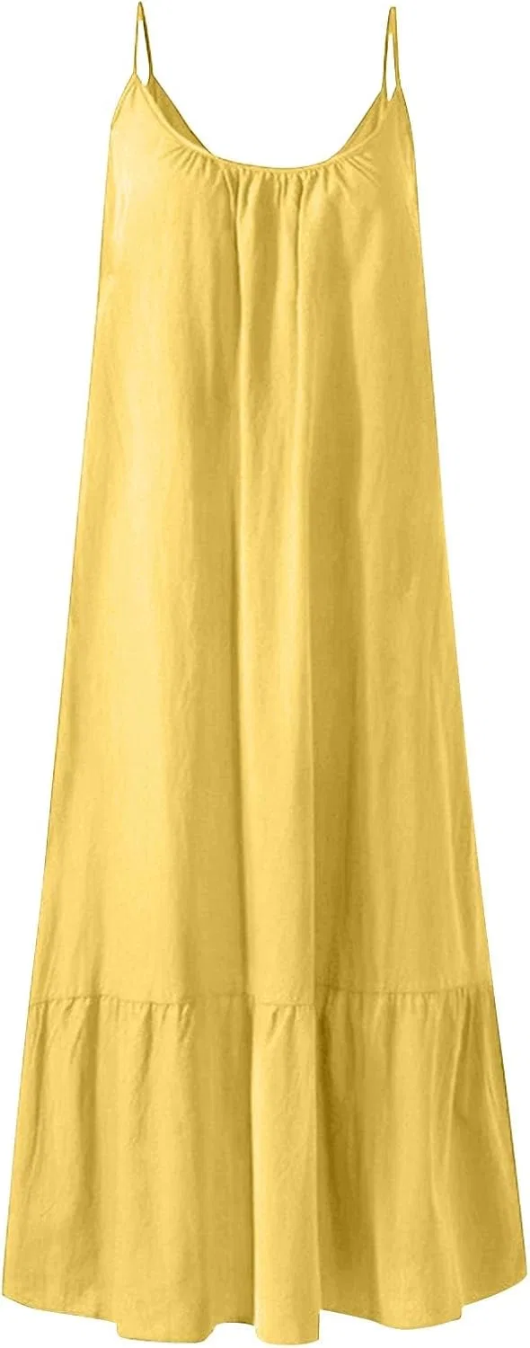 Женское открытое платье без бретелек с открытой спиной, Yellow — фото 3