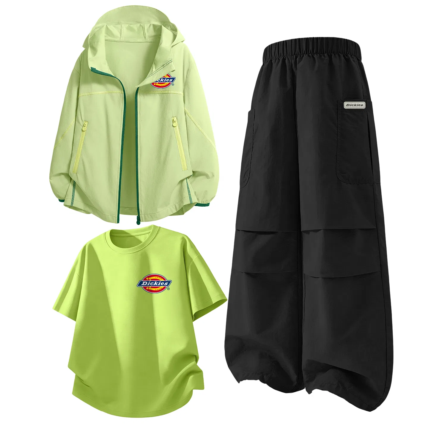 Детский комплект из 3 футболок Dickies, Green/Black/Matcha Green