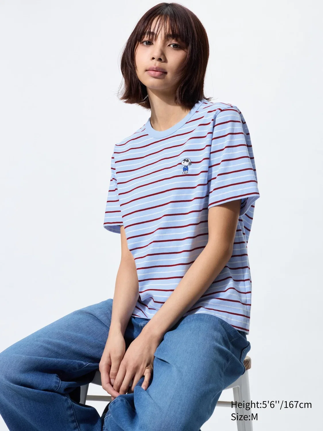 Футболка Uniqlo Peanuts, с графическим принтом, синяя